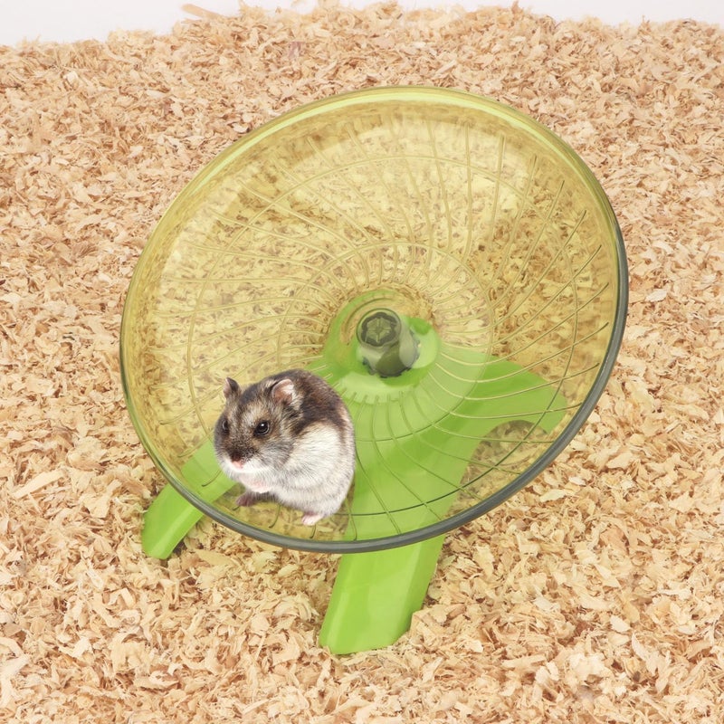 Reshiho Hamster Wheel Flying Saucer Silent Exercise Wheel Running Wheel for Hamsters, Gerbils, Mice and Other Small Pets, Silent Hamster Running Wheel (Green) - Image 2